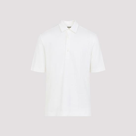 26SS 에르메네질도제냐 폴로 티셔츠 UH352A3 H770 N01 BIANCO NATURALE