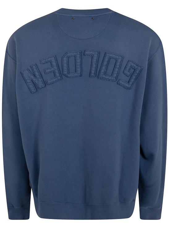 26SS 골든구스 디스트레스드 코튼 스웨트셔츠 GUP01872 P001772 50813 50813 WINDWARD BLUE - GOLDEN GOOSE