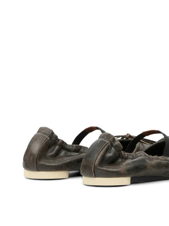 26SS MM6 메종마르지엘라 플랫 슈즈 S66WZ0037P7706 HB495 BLACK DOE BROWN - MM6 MAISON MARGIELA