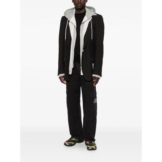 26SS 오프화이트 스트레이트 팬츠 44XCF04ES26 F001 001 BLACK - OFF WHITE