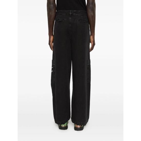 26SS 오프화이트 스트레이트 팬츠 44XCF04ES26 F001 001 BLACK - OFF WHITE