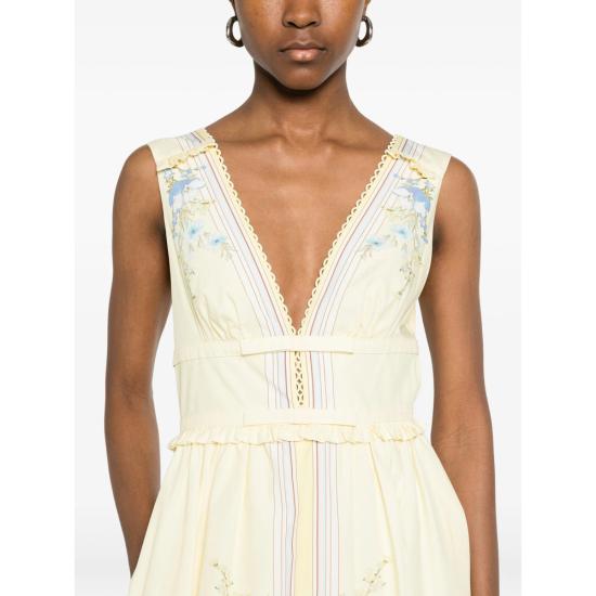 26SS 셀프 포트레이트 미디 원피스 AC26 012M Y YELLO YELLOW - SELF PORTRAIT