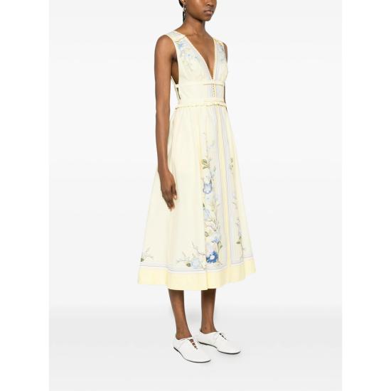 26SS 셀프 포트레이트 미디 원피스 AC26 012M Y YELLO YELLOW - SELF PORTRAIT