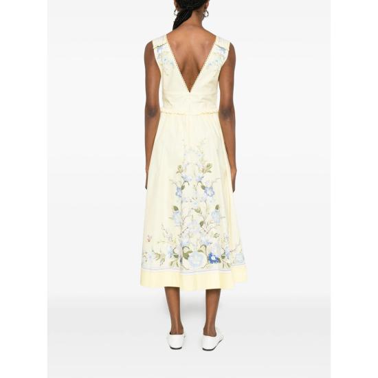 26SS 셀프 포트레이트 미디 원피스 AC26 012M Y YELLO YELLOW - SELF PORTRAIT