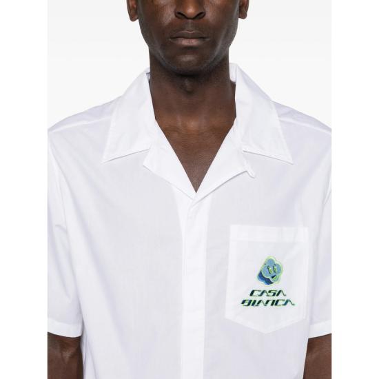 26SS 카사블랑카 반팔 셔츠 SS26 SH 255 01 WHITE - CASABLANCA