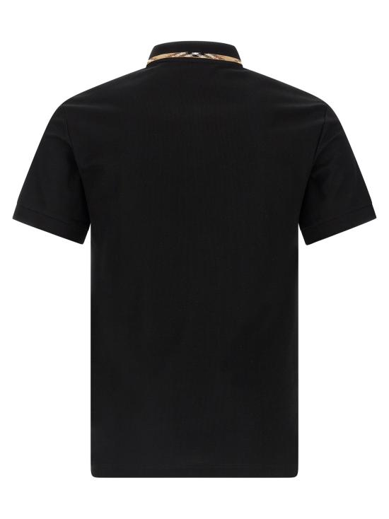 26SS 버버리 체크 트리밍 코튼 폴로셔츠 8126949BLACK Black - BURBERRY