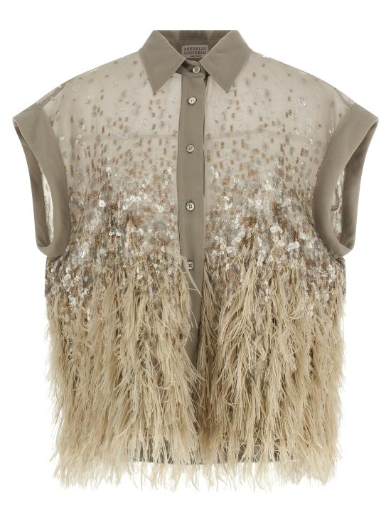 26SS 브루넬로 쿠치넬리 블라우스 MF940RK106C4274 Beige