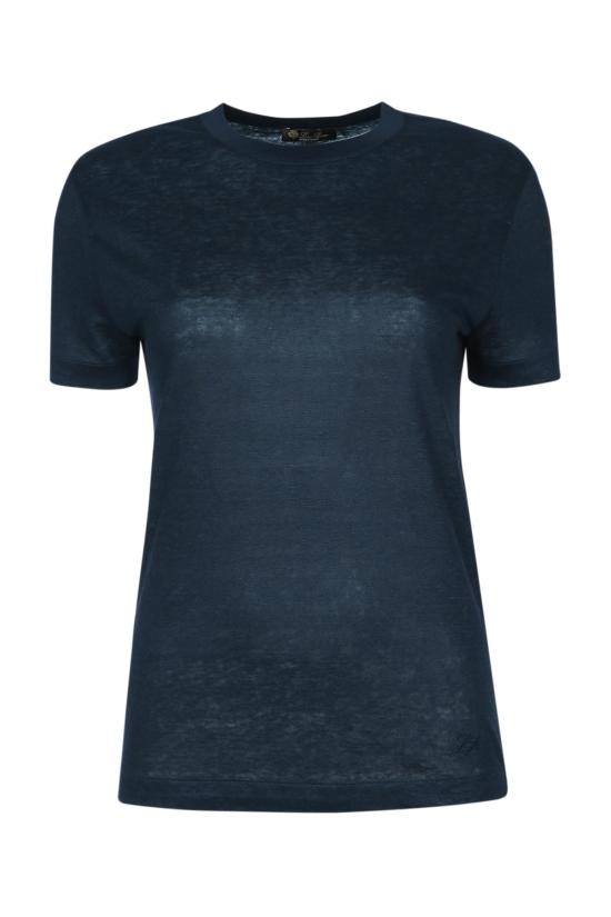 26SS 로로피아나 반팔 티셔츠 FAM8107 W000 BLUE NAVY