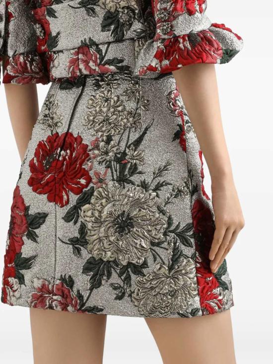 26SS 돌체앤가바나 플로랄 자카드 미니 스커트 F4C0VZHJMRI S8350 JACQUARD - DOLCE & GABBANA