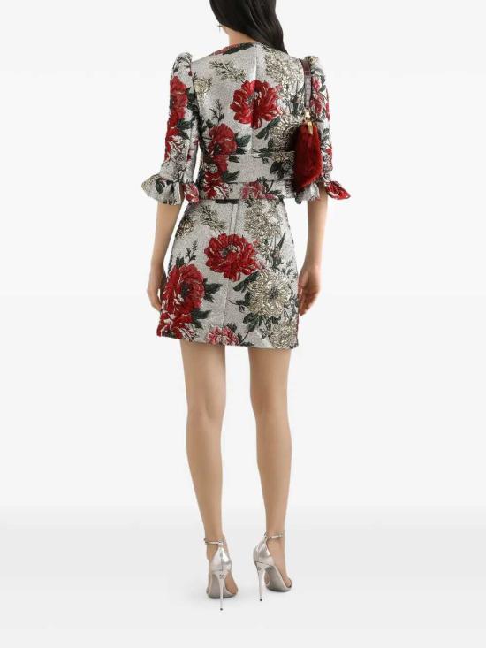 26SS 돌체앤가바나 플로랄 자카드 미니 스커트 F4C0VZHJMRI S8350 JACQUARD - DOLCE & GABBANA