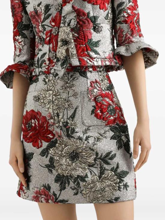26SS 돌체앤가바나 플로랄 자카드 미니 스커트 F4C0VZHJMRI S8350 JACQUARD - DOLCE & GABBANA