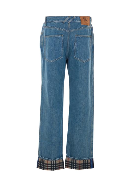 26SS 버버리 스트레이트 체크 턴업 진 8116361 A1322 Denim - BURBERRY