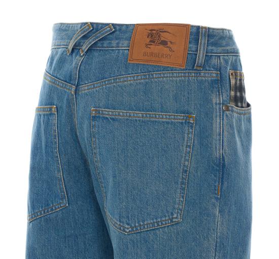26SS 버버리 스트레이트 체크 턴업 진 8116361 A1322 Denim - BURBERRY