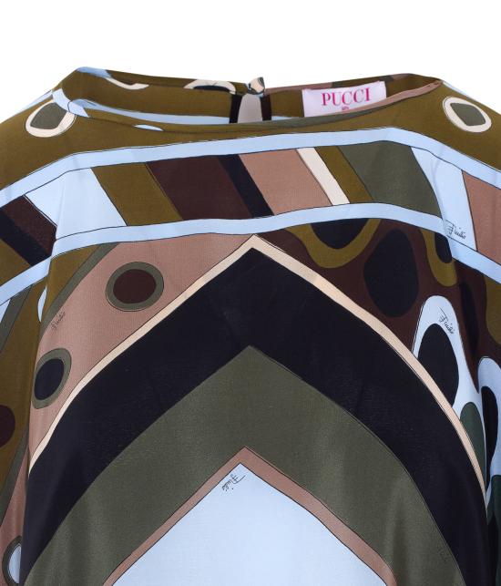 26SS 푸찌 미디 원피스 6HRL02 6H843016 Khaki blue - PUCCI