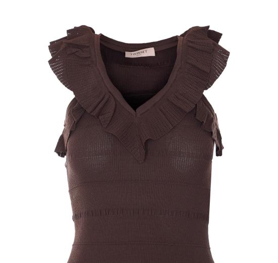 26SS 트윈셋 미디 원피스 261TT3023 12110 Brown - TWINSET