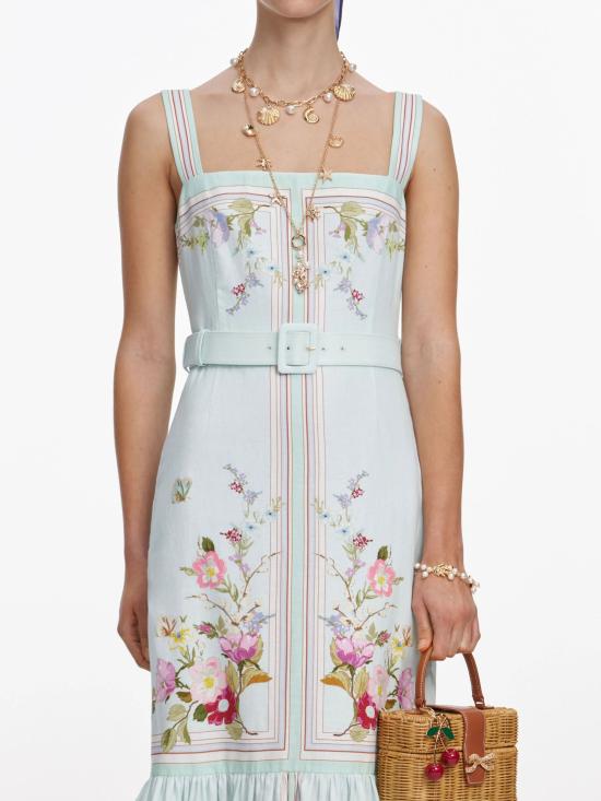 26SS 셀프 포트레이트 미디 원피스 AC26030MG GREEN Green - SELF PORTRAIT