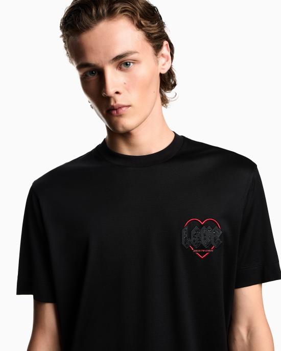 26SS 엠포리오 아르마니 반팔 티셔츠 EM002821 AF10761 UC001 Black - EMPORIO ARMANI