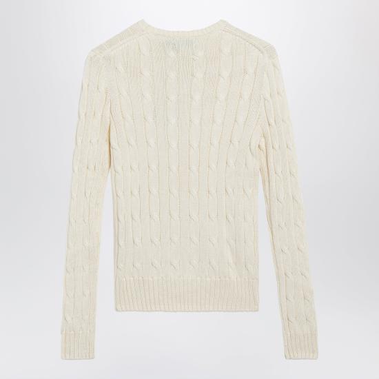 26SS 폴로 랄프로렌 포니 로고 피마코튼 케이블 니트 스웨터 211971869015CO White - POLO RALPH LAUREN