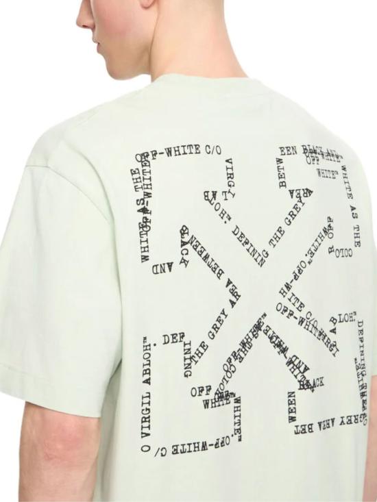 26SS 오프화이트 반팔 티셔츠 44MAA120S26J00M 331 Green - OFF WHITE