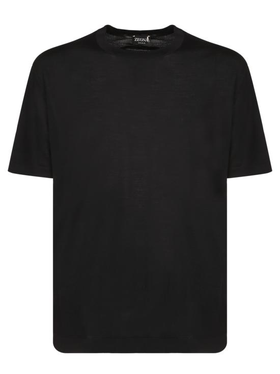 26SS 에르메네질도제냐 반팔 티셔츠 UH15M9A3 TSH K09 Black