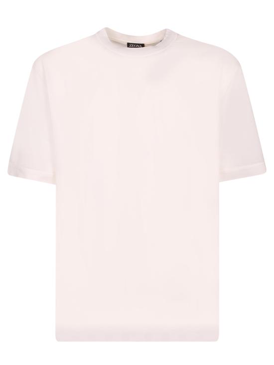 26SS 에르메네질도제냐 반팔 티셔츠 UH386A3 H718 N01 White