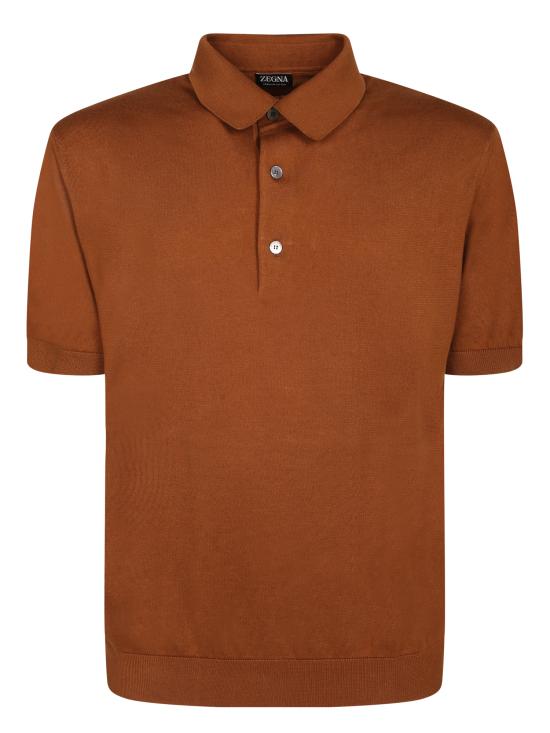 26SS 에르메네질도제냐 폴로 티셔츠 UHC90A3 C32 N05 Brown