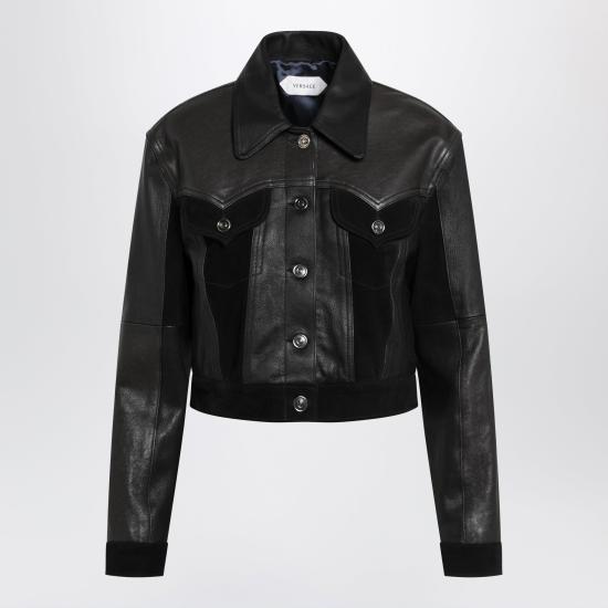 26SS 베르사체 가죽 자켓 10246171A17766 Black