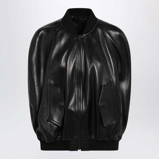 26SS 발렌시아가 가죽 자켓 872003TUS11 Black