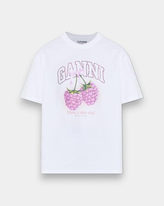 26SS 가니 반팔 티셔츠 A1050140 151BRIGHT WHITE White