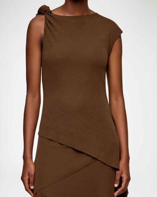 26SS 가니 미디 원피스 A1030487 ZWX DEMITASSE Brown - GANNI