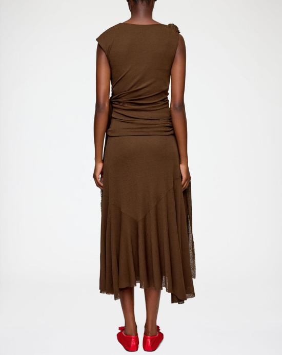 26SS 가니 미디 원피스 A1030487 ZWX DEMITASSE Brown - GANNI