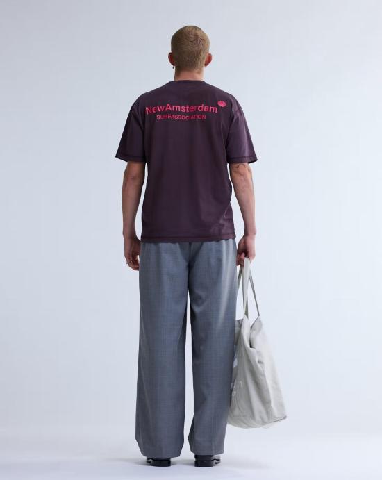 26SS 뉴 암스테르담 서프 어쏘시에이션 반팔 티셔츠 2601064001 WALNUT DEEP RED Walnut deep red - NEW AMSTERDAM SURF ASSOCIATION