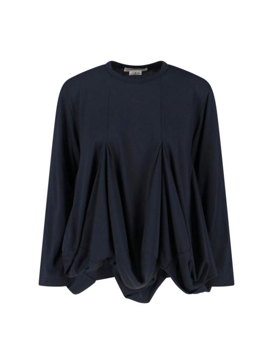  꼼데가르송 긴팔 티셔츠 Comme Des Garçons 긴팔 플리츠 탑 블랙