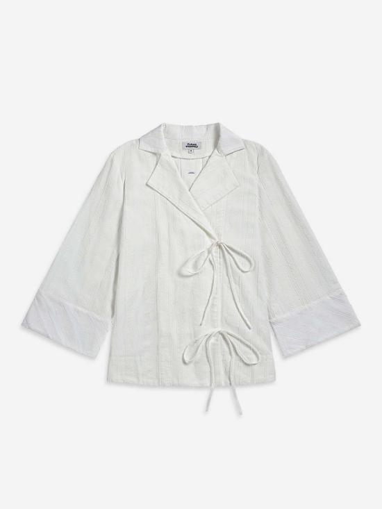  퓨처 클래식스 셔츠 퓨처 클래식 텍스처드 스트라이프 오버셔츠 퓨어 화이트 스트라이프 / 네이비 스트라이프