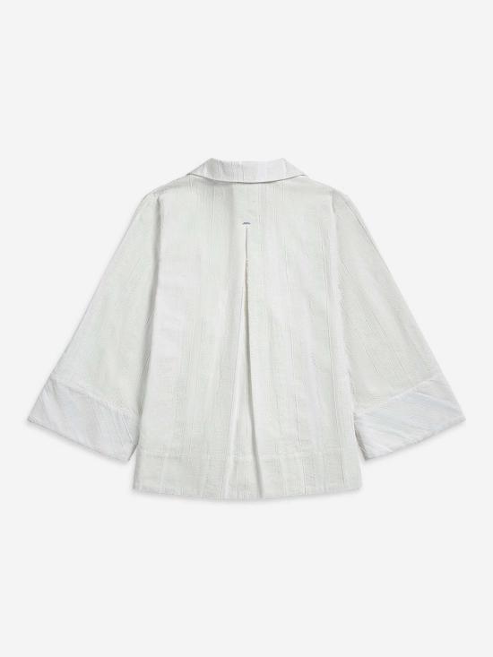  퓨처 클래식스 셔츠 퓨처 클래식 텍스처드 스트라이프 오버셔츠 퓨어 화이트 스트라이프 / 네이비 스트라이프 - FUTURE CLASSICS