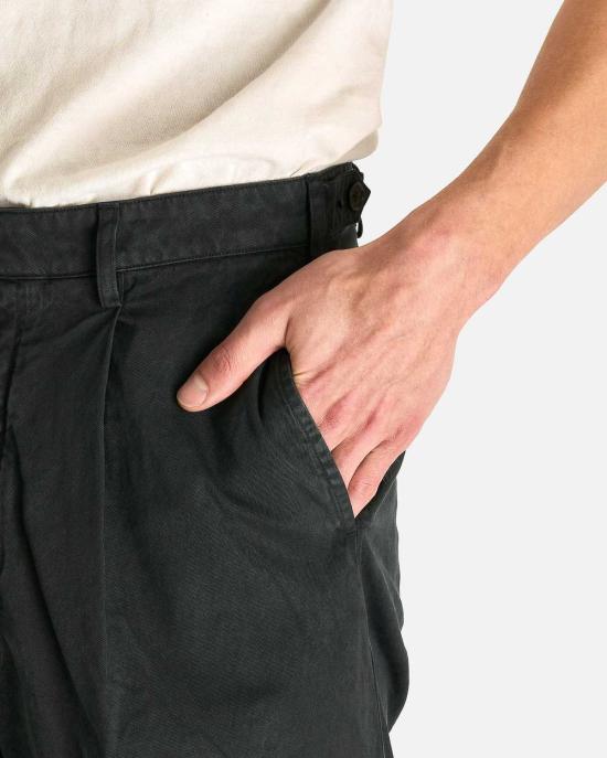  오라리 스트레이트 팬츠 오랄리 가먼트 다이드 핀스 원턱 와이드 팬츠 - AURALEE