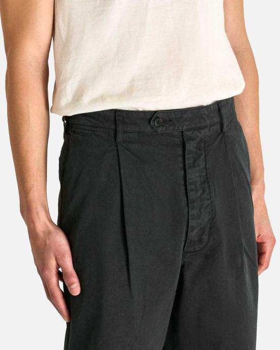  오라리 스트레이트 팬츠 오랄리 가먼트 다이드 핀스 원턱 와이드 팬츠 - AURALEE