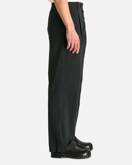  오라리 스트레이트 팬츠 오랄리 가먼트 다이드 핀스 원턱 와이드 팬츠 - AURALEE