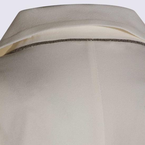  브루넬로 쿠치넬리 수트 자켓 Brunello Cucinelli 화이트 실크 블레이저 - BRUNELLO CUCINELLI