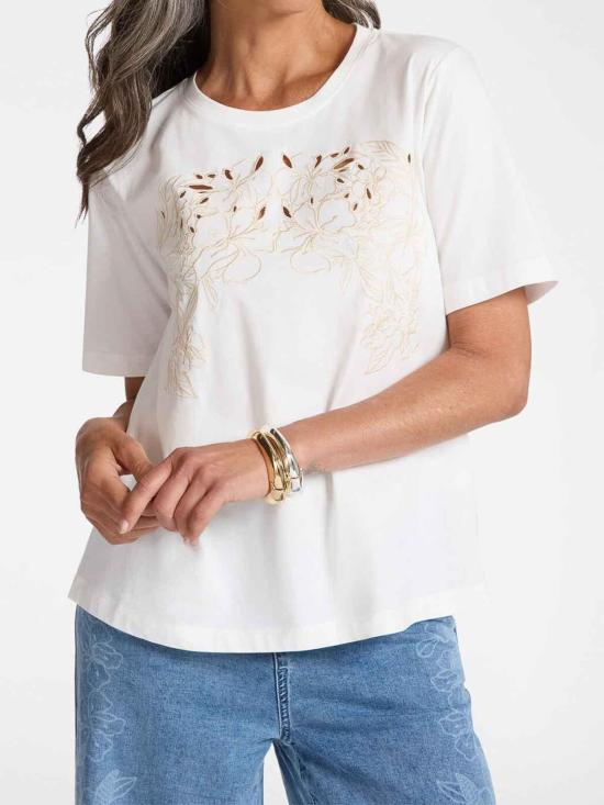 26SS 엘레나미로 반팔 티셔츠 G348Z000560N011 Cream - ELENA MIRÒ