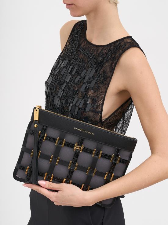 26SS 엘리자베타프랜치 클러치/파우치 NBS03A62E2110 Black - ELISABETTA FRANCHI