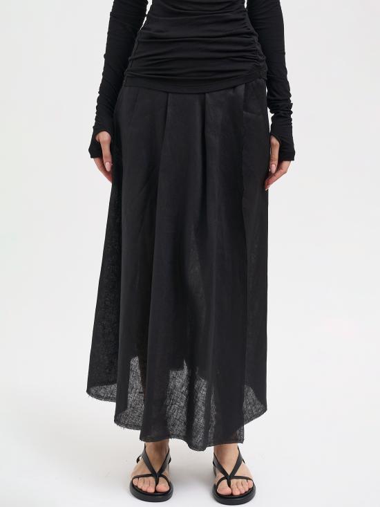 26SS 이자벨베네나토 롱 스커트 NDW24S26BLACK Black - ISABEL BENENATO