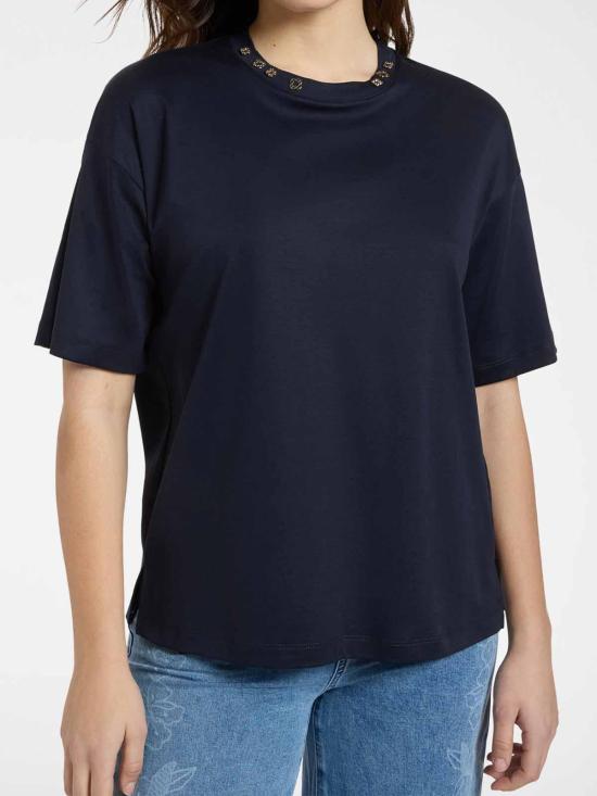 26SS 엘레나미로 반팔 티셔츠 G065Z000583N034 Blue - ELENA MIRÒ