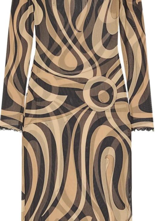 26SS 푸찌 롱 원피스 6HJI37 6H769 007 BEIGE NERO - PUCCI