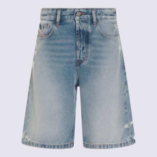  디젤 데님 숏팬츠 라이트 블루 코튼 반바지