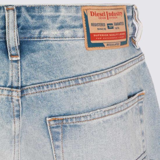  디젤 데님 숏팬츠 라이트 블루 코튼 반바지 - DIESEL