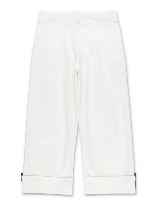  [키즈] 구찌 스트레이트 팬츠 키즈 스트레치 데님 웹 디테일  화이트/믹스 - GUCCI