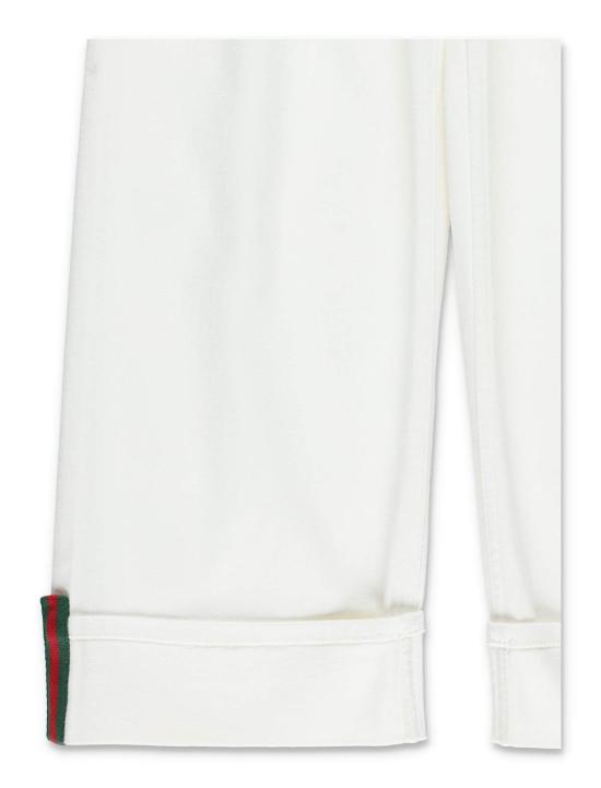  [키즈] 구찌 스트레이트 팬츠 키즈 스트레치 데님 웹 디테일  화이트/믹스 - GUCCI