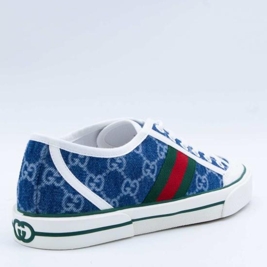  구찌 스니커즈 화이트/블루 가죽 - GUCCI