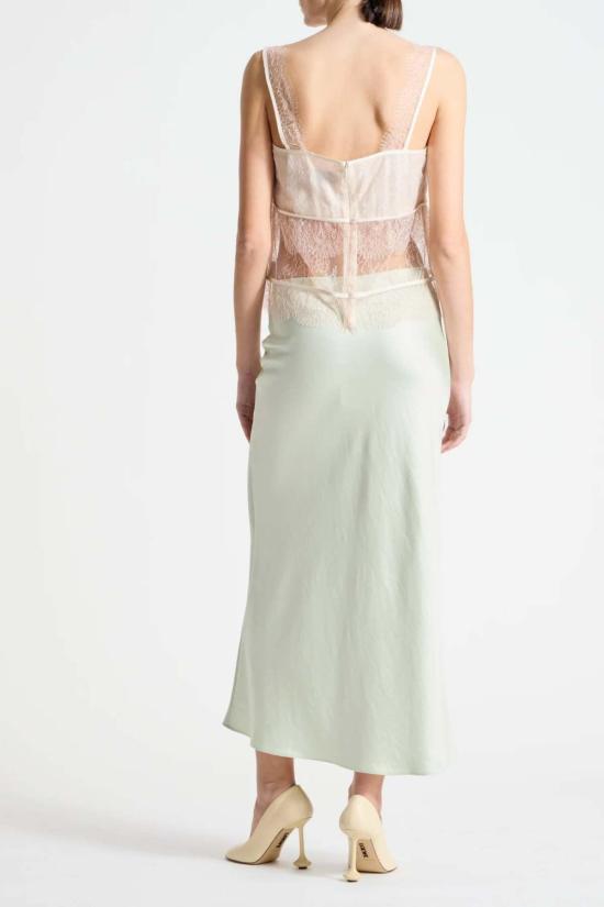  세인트 아트 뉴욕 롱 스커트 탈리아 샤르뫼즈 맥시 스커트 제이드 - SAINT ART NEW YORK